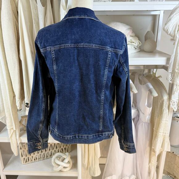 Liz Claiborne sz. Large Denim Jacket Classic durable, mature, fall, winter #4256 - Picture 4 of 10